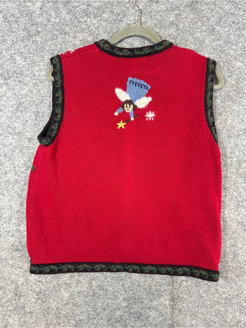 Vintage Cleo Christmas Sweater Vest Red Small Holiday Knit Ugly Christmas - Picture 12 of 14
